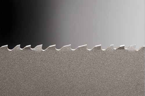 Dettaglio della dentatura: Lama a nastro bimetallica per tubi, profili e fasci – con rompitruciolo